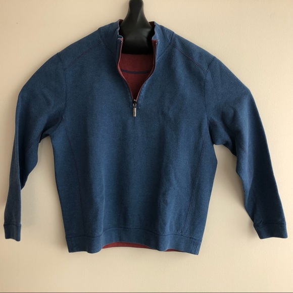 Tommy Bahama Mens Sweater 1/4 Zip Reversible - Picture 6 of 6